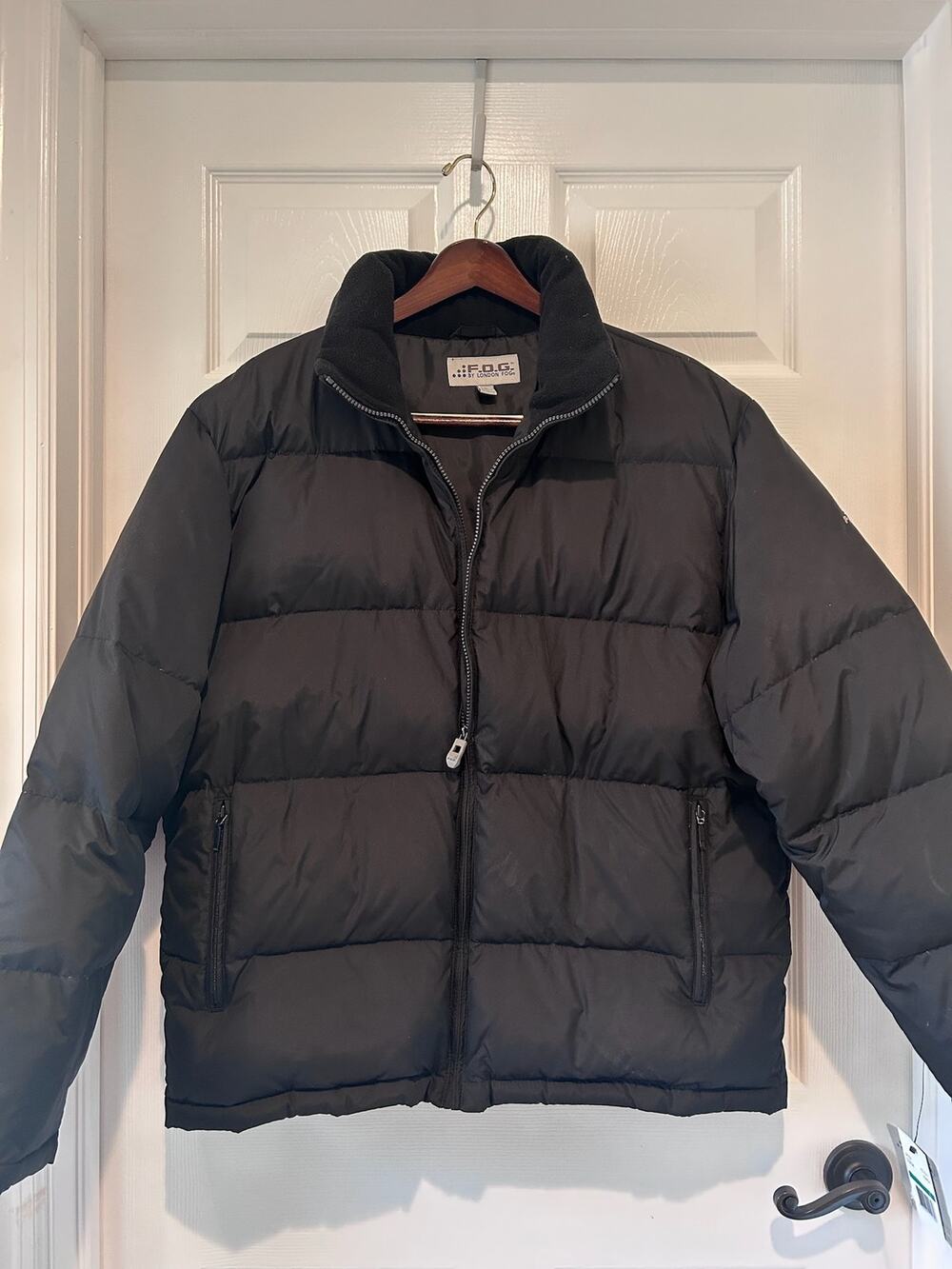NWT London Fog Women's Large Black Quilted Heavyweight Winter Puffer Jacket Cozy